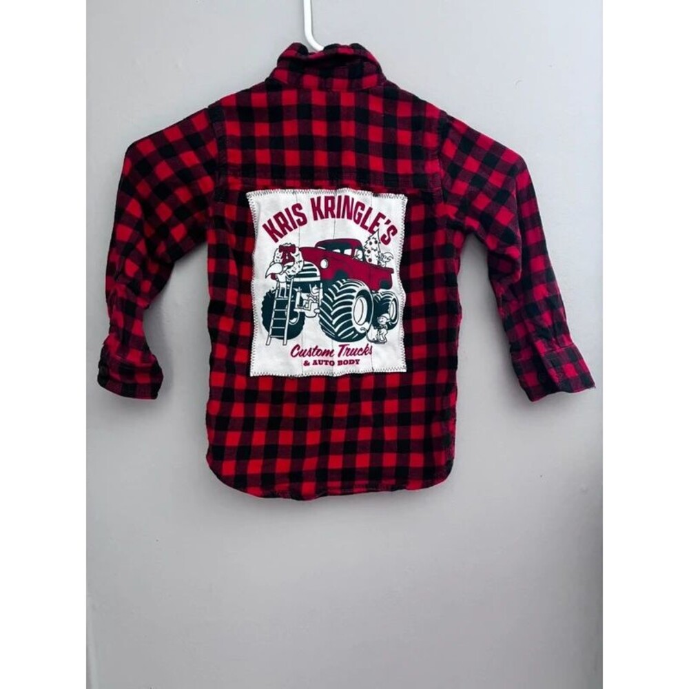 Flannel, 4, Kris Kringle, osh kosh upcycled
